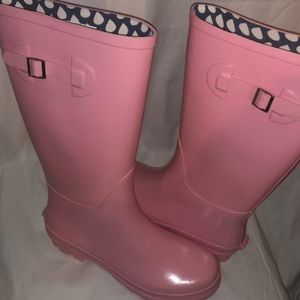 NWOT PINK Rubber Rain Boots